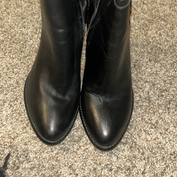 Elizabeth and James Sonny black leather knee high boots size 7.5 - Picture 5 of 7